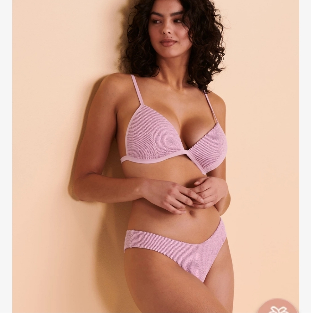 bikini village tropik textured lilac purple bikini